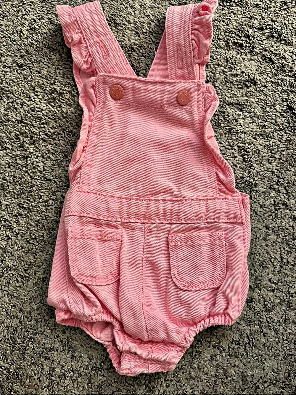 Old Navy Pink Ruffle Romper Size 6-12M Like New